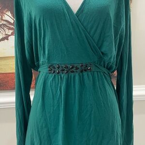 Green maternity shirt